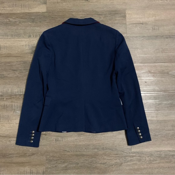 Banana Republic Preppy red collar BlazerJacket BasicTwo buttons navy career US 2 - Picture 7 of 10